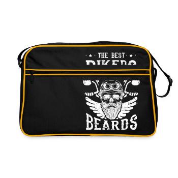 The best bikers have beards - skull motorcycle - Sac Retro - noir/or - Devant