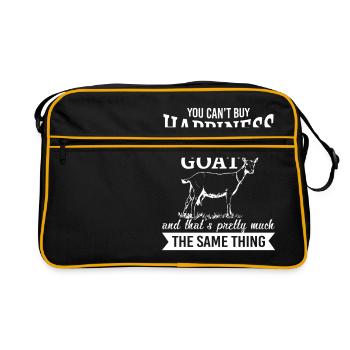 You can't buy happiness but you can buy goat - Retro Tasche - Schwarz/Gold - Vorne