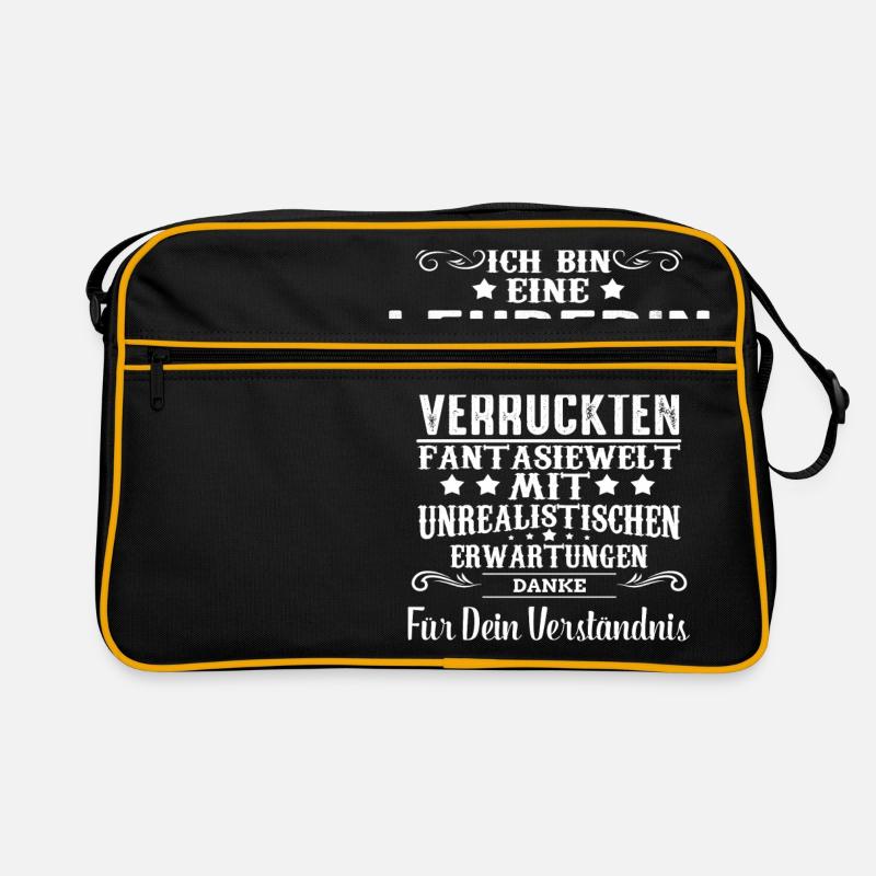 ich bin eine Lehrerin - Retro Tasche - Schwarz/Gold