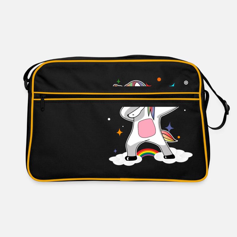 Rainbow Dabbing Unicorn Retro Tasche