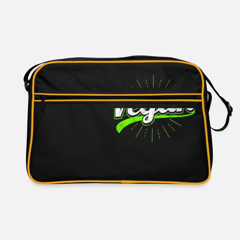 Ich bin Veganer - Retro Tasche - Schwarz/Gold