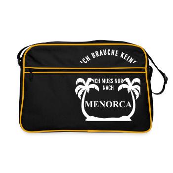 Ich brauche keine Therapie - Menorca - Retro Tasche - Schwarz/Gold - Vorne