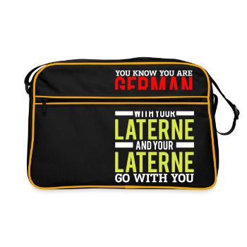 Sankt Martins Umzug - Geh mit deiner Laterne - Retro Tasche - Schwarz/Gold - Vorne