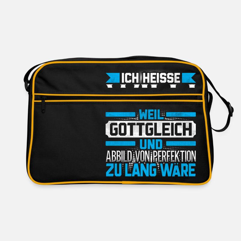 WILLI - Gottgleich - Retro Tasche - Schwarz/Gold