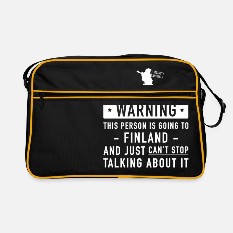 Finnland ursprüngliches Feiertagsgeschenk - Retro Tasche - Schwarz/Gold
