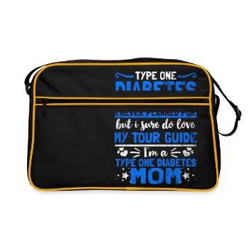 Shirt for Diabetics - Diabetic Mom - Retro Bag - black/gold - Front