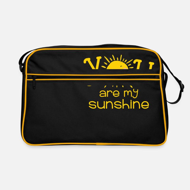 Du bist mein Sonnenschein - Retro Tasche - Schwarz/Gold