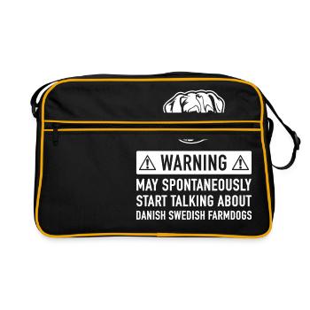 Drôle de chien de ferme dano-suédoise Idée cadeau - Sac Retro - noir/or - Devant
