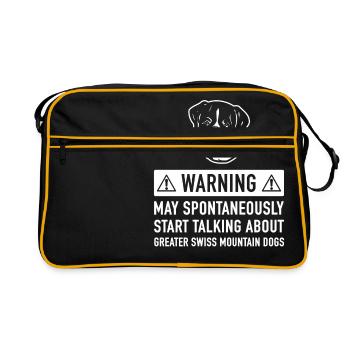 Drôle Grand Swiss Mountain Dog Idée cadeau - Sac Retro - noir/or - Devant