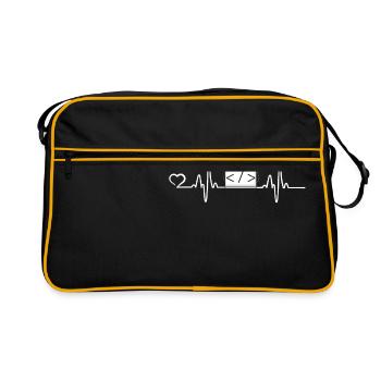 Les programmeurs heartbeat Cadeaux - Sac Retro - noir/or - Devant