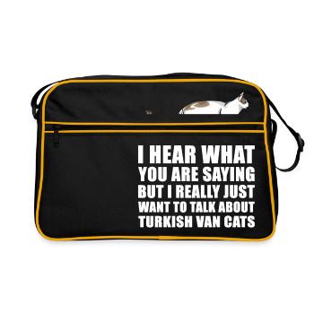 Angora turc Cat cadeau mignon - Sac Retro - noir/or - Devant