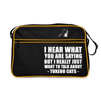 Tuxedo-Katze Spaß-Geschenk - Retro Tasche - Schwarz/Gold - Vorne