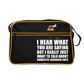 Longhair Chat cadeau mignon - Sac Retro - noir/or - Devant