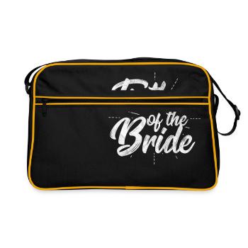 Shirt für Brautvater als Geschenk zur Hochzeit - Retro Tasche - Schwarz/Gold - Vorne