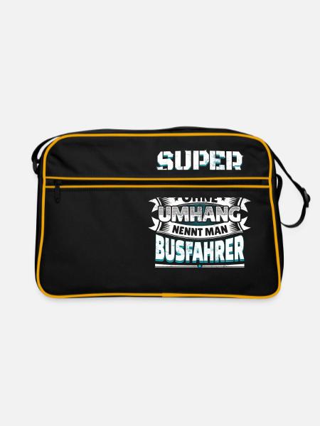 Superheld lustiger Spruch Held Busfahrer Geschenk - Retro Tasche - Schwarz/Gold