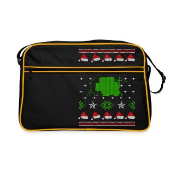 batteur laid cavalier noël - Sac Retro - noir/or - Devant