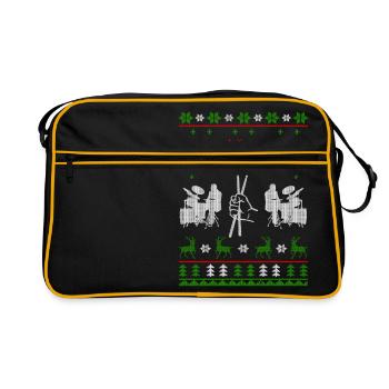 musique batteur laid cavalier noël - Sac Retro - noir/or - Devant