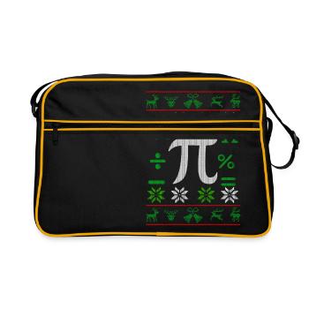 Mathematiker Pi Ugly Christmas Geschenk - Retro Tasche - Schwarz/Gold - Vorne