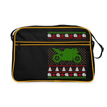 Moto laid de Noël Superbike T-shirt Cadeau - Sac Retro - noir/or - Devant