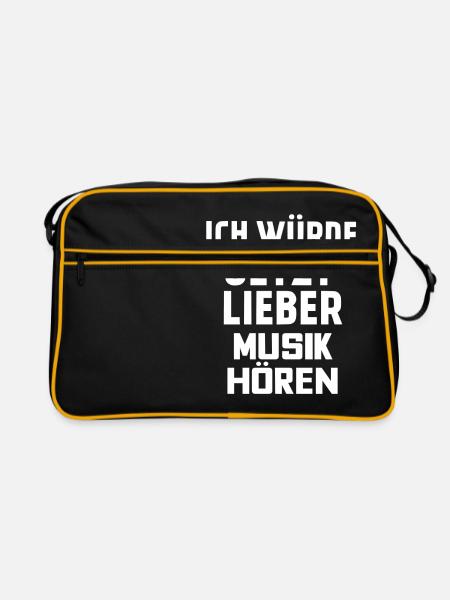 MUSIK HÖREN - Retro Tasche - Schwarz/Gold
