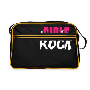 climb climber climb Christmas Christmas rock - Retro Bag - black/gold - Front