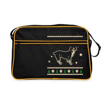 Entlebucher Weihnachtsgeschenk - Retro Tasche - Schwarz/Gold - Vorne
