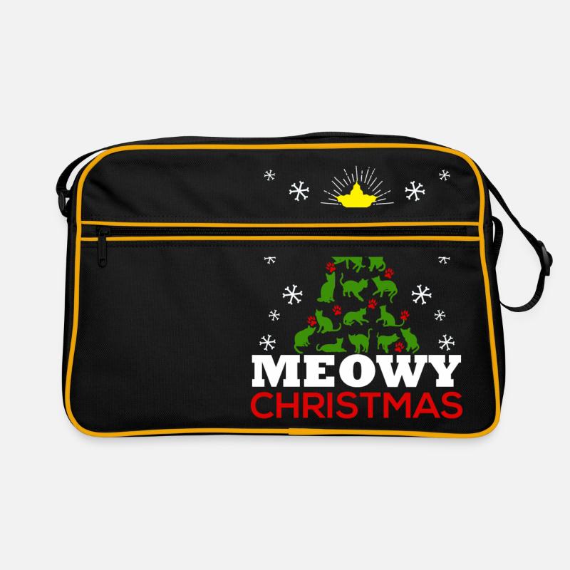Meowy Christmas Tree Retro Tasche