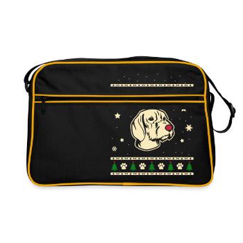 Vizsla Weihnachtsgeschenk - Retro Tasche - Schwarz/Gold - Vorne