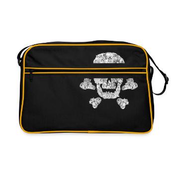 Funny Cat Skull Crossbone Kitty Kitten Pirate Gift - Retro Bag - black/gold - Front
