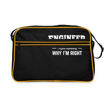 Engineer i'm not arguing why i'm right - Sac Retro - noir/or - Devant