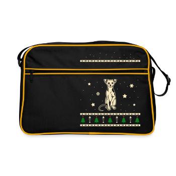 Sphynx Weihnachtsgeschenk - Retro Tasche - Schwarz/Gold - Vorne