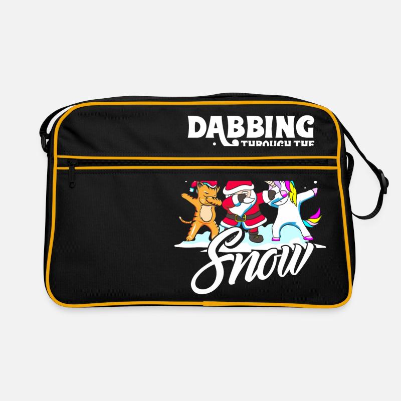 Dabbing Santa Dab Katze Einhorn Weihnachten - Sac Retro - noir/or