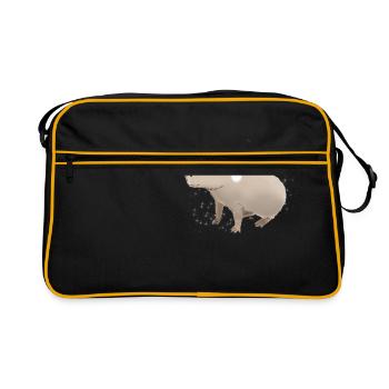 Capybara avec Santa Hat Joyeux Noël vacances - Sac Retro - noir/or - Devant