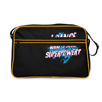 I dance what's your Superpower? - disco dancing - Sac Retro - noir/or - Devant