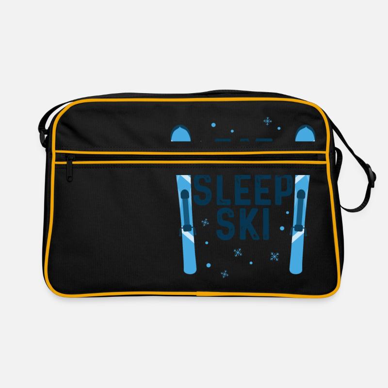 EAT SLEEP SKI - Retro Tasche - Schwarz/Gold