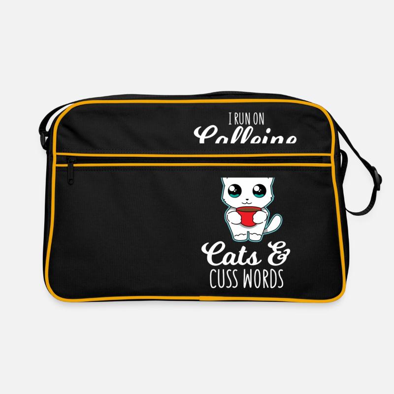 Katzen - Kaffee - Fluchen - Geschenk Retro Tasche