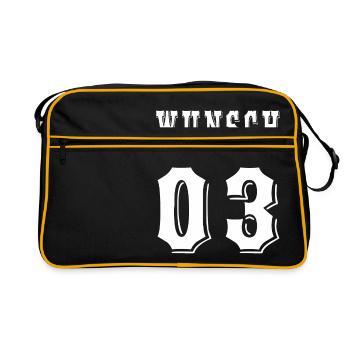 wunsch 03 - Retro Tasche - Schwarz/Gold - Vorne