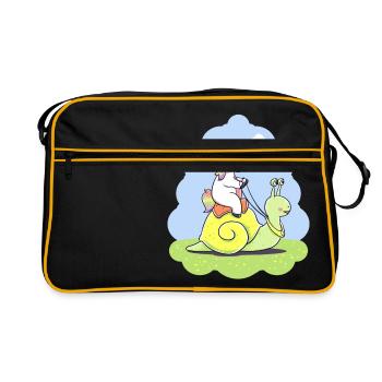Licorne drôle escargot cadeau d'anniversaire enfant - Sac Retro - noir/or - Devant