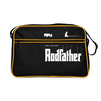 Le Rodfather. Pêche Chemise drôle pour le pêcheur - Sac Retro - noir/or - Devant