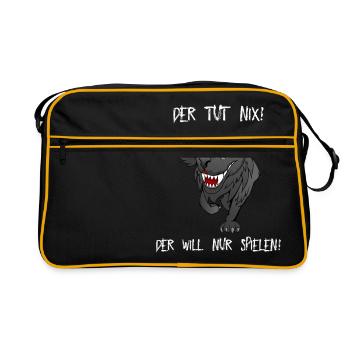 He does not dog - Retro Bag - black/gold - Front