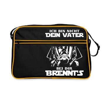 Cadeau de femme pompier incendie pompier - Sac Retro - noir/or - Devant