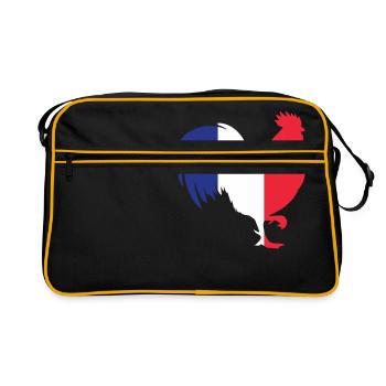 France Gallic Coq En Français Drapeau Couleur Français - Sac Retro - noir/or - Devant