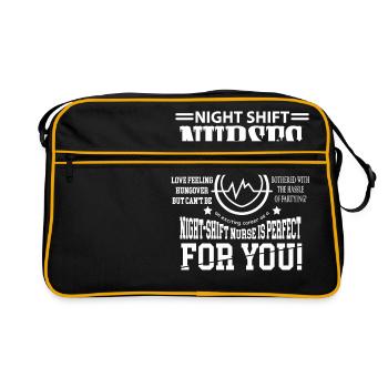 Nuit infirmière infirmiere cadeau - Sac Retro - noir/or - Devant