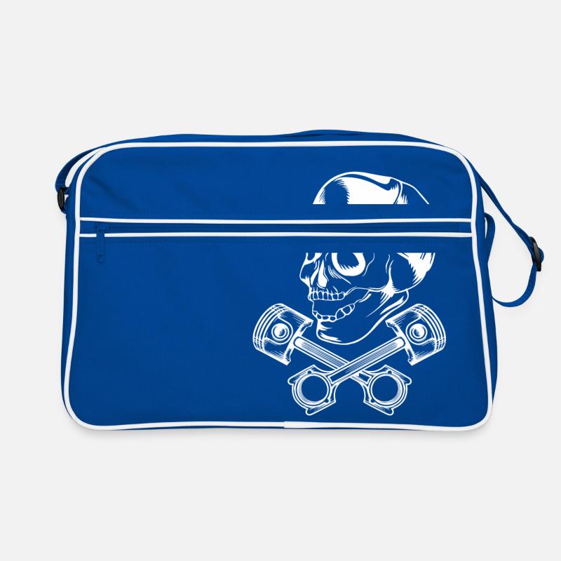 piston du crâne blanc Sac Retro