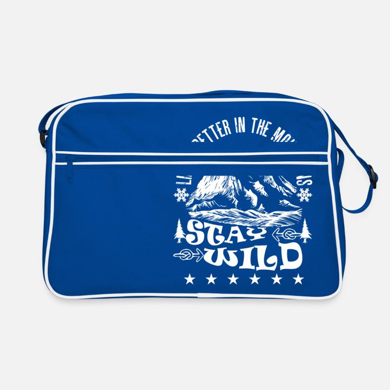 Stay Wild Mountains Hiking Climbing Gift Mountain Retro Bag