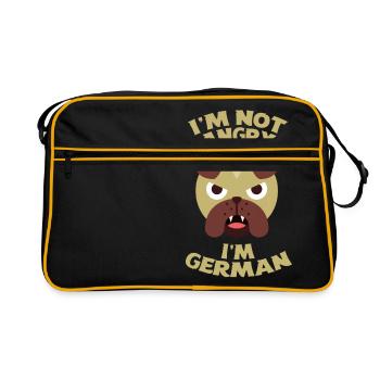 Im not angry, im german - Ich bin nicht verärgert. - Retro Tasche - Schwarz/Gold - Vorne