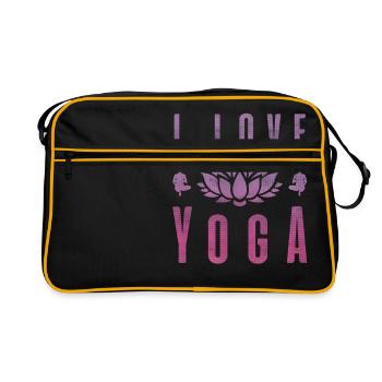 J’aime yoga cadeau Namaste Shanti coeur Joga - Sac Retro - noir/or - Devant