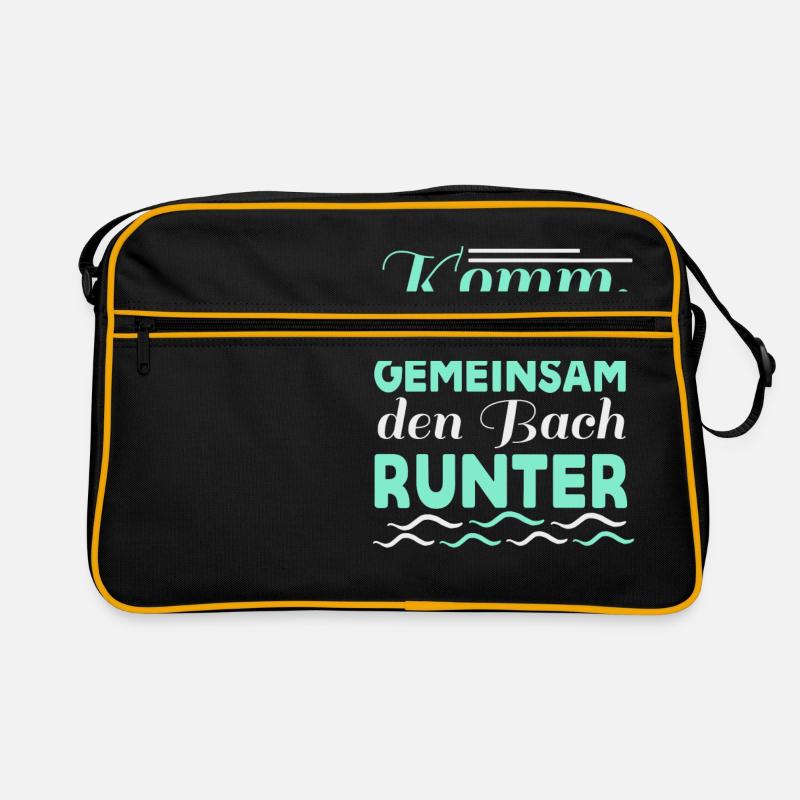 Gemeinsam den Bach runter Spruch Geschenk Retro Tasche