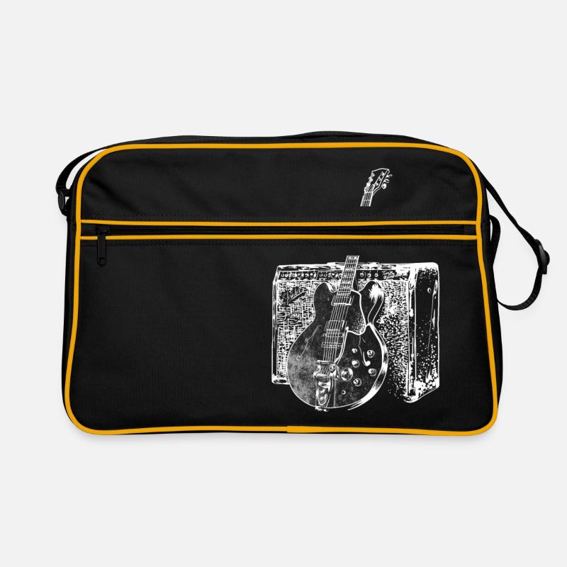 Legendärer E-Blues-Gitarrist und Amp-Musiker - Retro Tasche - Schwarz/Gold