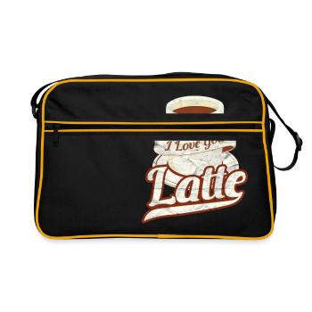 Je t'aime café au lait t-shirt, Je t'aime café - Sac Retro - noir/or - Devant